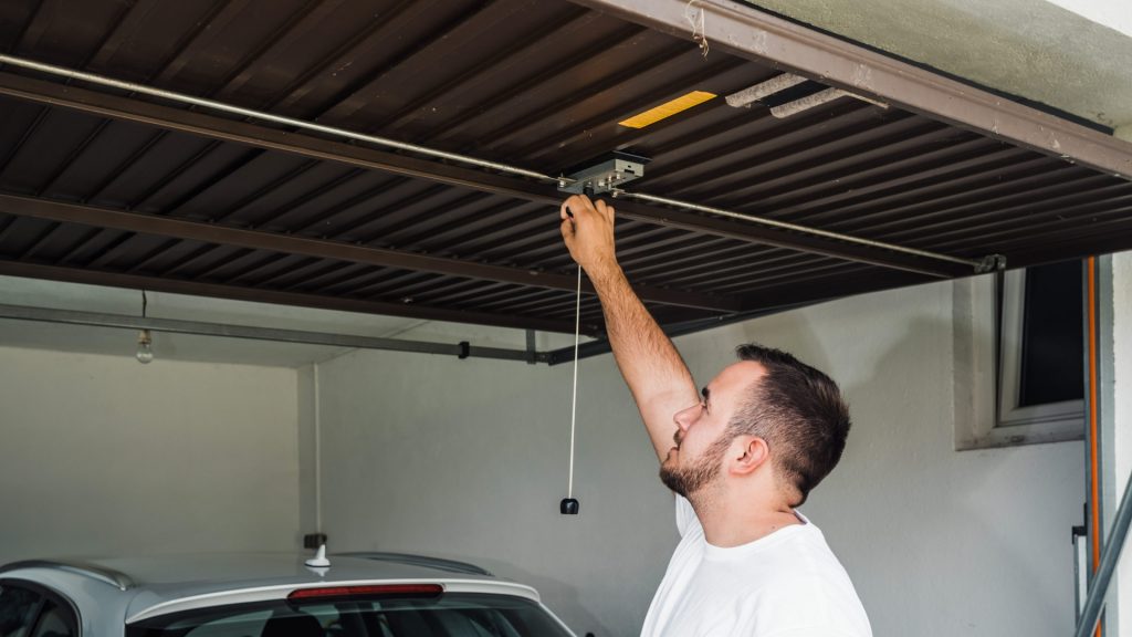 opening a garage door manually
