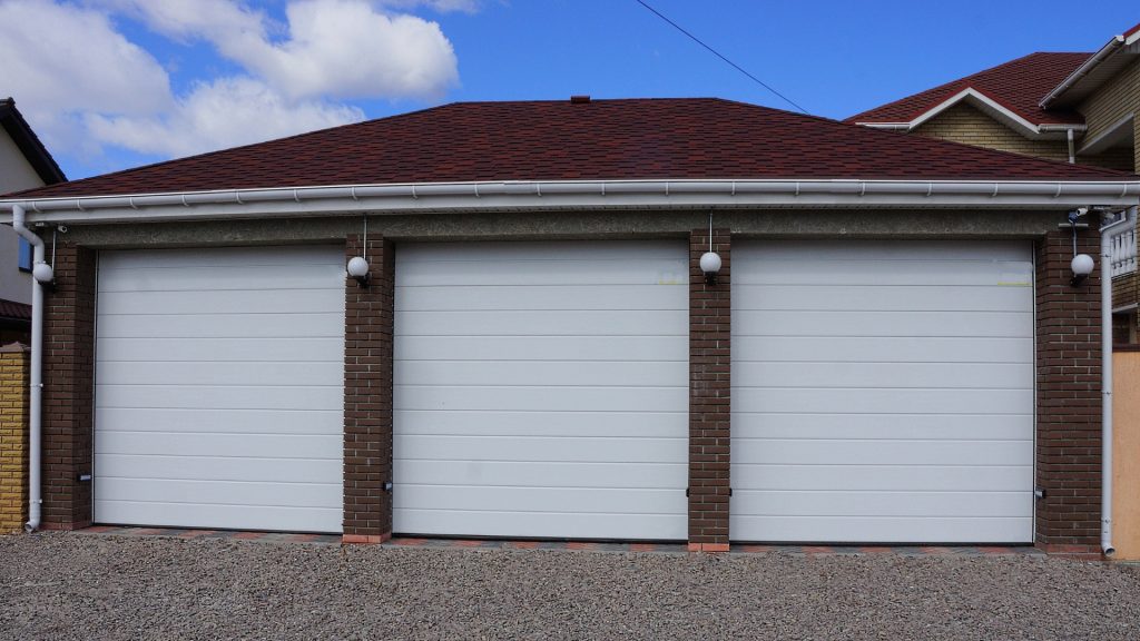 Custom garage doors on a detached garage