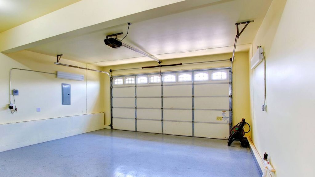 A garage door with high wind code rating