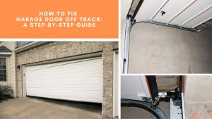 A garage door off track needing a step-by-step fix