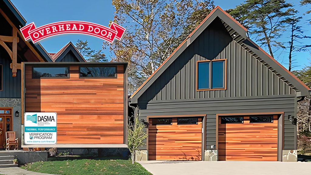 Suburban home with Overhead Door garage doors and DASMA certification